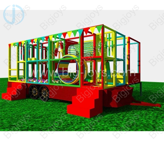 Movable playground with roller